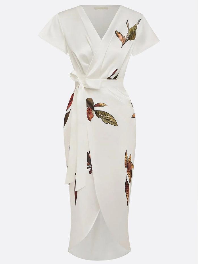 Rebecca - Elegant Wrap Midi Dress