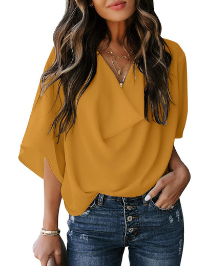 Marisol – Draped Chiffon Blouse