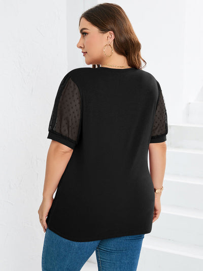 Rema – Sheer Sleeve V-Neck Top