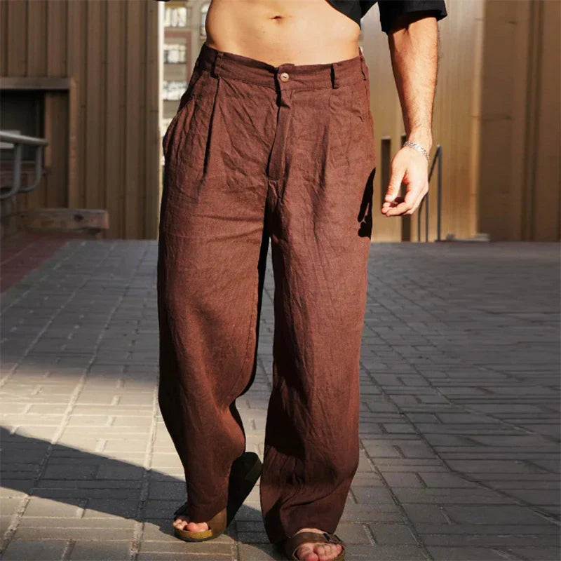 Nate - Wide-Leg Linen Trousers
