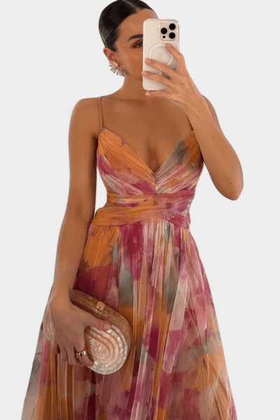 Kierra – Flowing Pleated Maxi Dress