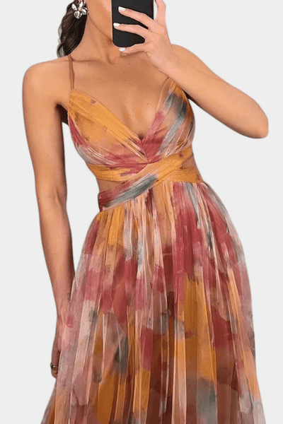 Kierra – Flowing Pleated Maxi Dress