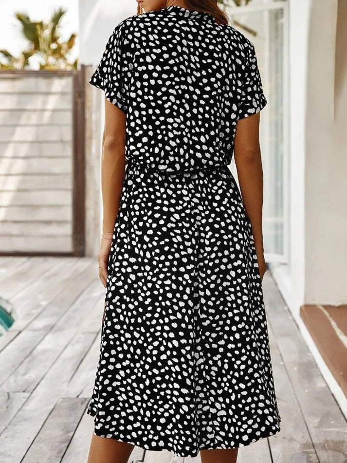 Amiya – Printed Button-Up Midi Dress